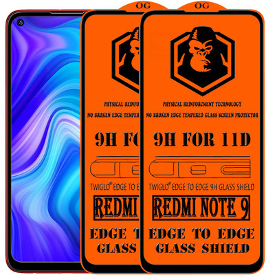 TWIGLO Edge To Edge Tempered Glass for REDMI NOTE 9(Pack of 2)
