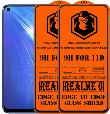 TWIGLO Edge To Edge Tempered Glass for REALME 6(Pack of 2)