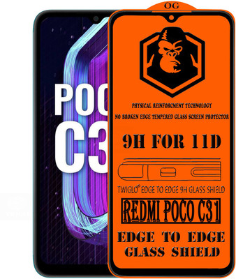 TWIGLO Edge To Edge Tempered Glass for REDMI POCO C31(Pack of 1)