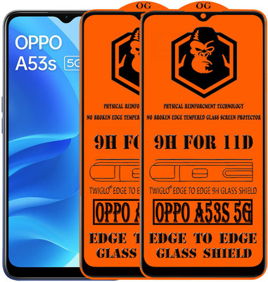 TWIGLO Edge To Edge Tempered Glass for OPPO A53S 5G(Pack of 2)