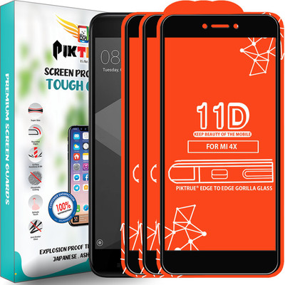 PikTrue Edge To Edge Tempered Glass for Mi Redmi 4X(Pack of 3)
