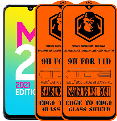 TWIGLO Edge To Edge Tempered Glass for SAMSUNG M21 2021(Pack of 2)