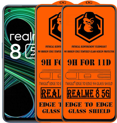 TWIGLO Edge To Edge Tempered Glass for REALME 8 5G(Pack of 2)