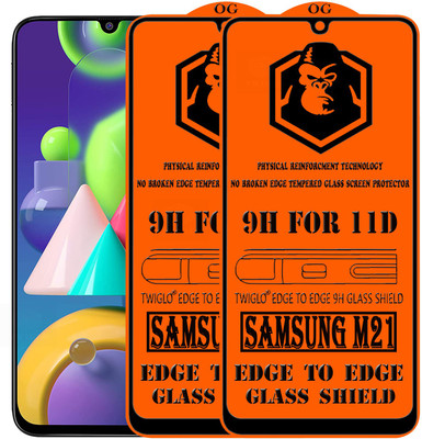 TWIGLO Edge To Edge Tempered Glass for SAMSUNG M21(Pack of 2)