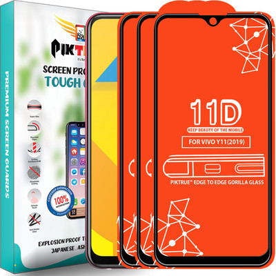 PikTrue Edge To Edge Tempered Glass for Vivo Y11(2019)(Pack of 3)