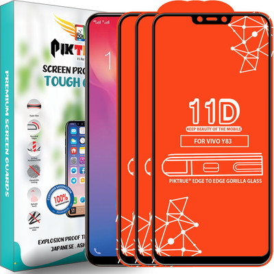 PikTrue Edge To Edge Tempered Glass for Vivo Y83(Pack of 3)