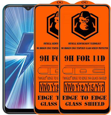 TWIGLO Edge To Edge Tempered Glass for VIVO Y12(Pack of 2)