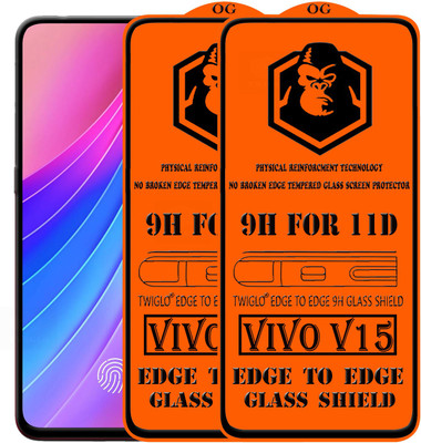 TWIGLO Edge To Edge Tempered Glass for VIVO V15(Pack of 2)