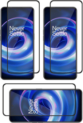 ISAAK Edge To Edge Tempered Glass for OnePlus 10R 5G Edge to Edge, Full Glue, 11D Tempered Glass(Pack of 3)