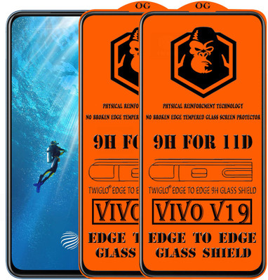 TWIGLO Edge To Edge Tempered Glass for VIVO V19(Pack of 2)