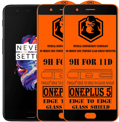 TWIGLO Edge To Edge Tempered Glass for OnePlus 5(Pack of 2)