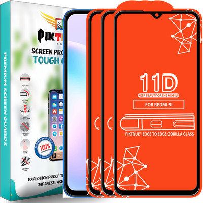 PikTrue Edge To Edge Tempered Glass for Redmi 9I(Pack of 3)