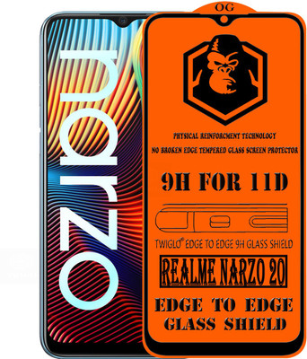 TWIGLO Edge To Edge Tempered Glass for REALME NARZO 20(Pack of 1)