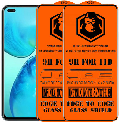 TWIGLO Edge To Edge Tempered Glass for INFINIX NOTE 8I(Pack of 2)