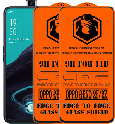 TWIGLO Edge To Edge Tempered Glass for OPPO Reno 2z(Pack of 2)