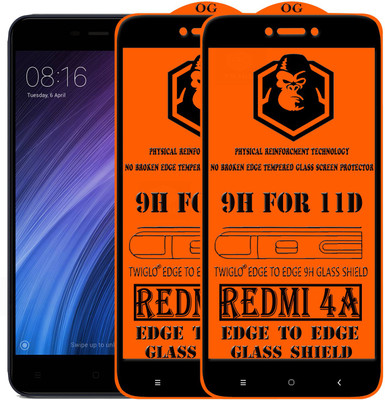 TWIGLO Edge To Edge Tempered Glass for Mi Redmi 4A(Pack of 2)