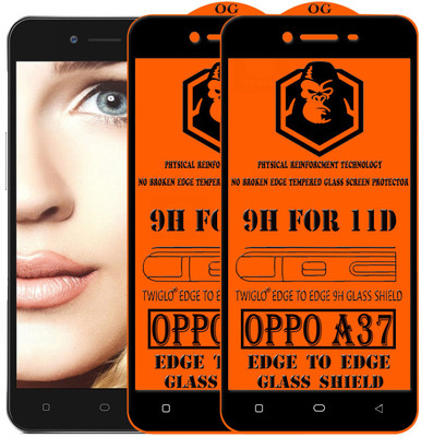 TWIGLO Edge To Edge Tempered Glass for Oppo A37(Pack of 2)