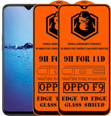 TWIGLO Edge To Edge Tempered Glass for Oppo F9(Pack of 2)