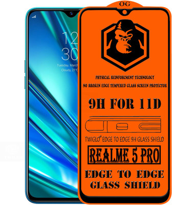 TWIGLO Edge To Edge Tempered Glass for REALME 5 PRO(Pack of 1)