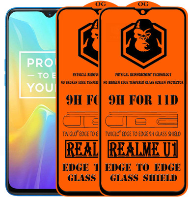 TWIGLO Edge To Edge Tempered Glass for Realme U1(Pack of 2)
