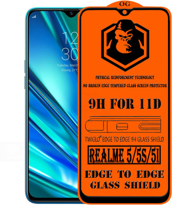 TWIGLO Edge To Edge Tempered Glass for REALME 5(Pack of 1)