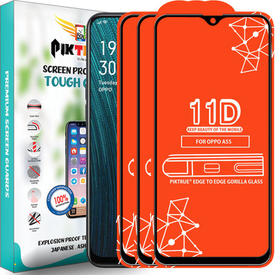 PikTrue Edge To Edge Tempered Glass for Oppo A5S(Pack of 3)