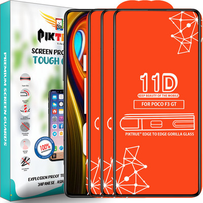 PikTrue Edge To Edge Tempered Glass for Poco F3 Gt(Pack of 3)