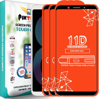 PikTrue Edge To Edge Tempered Glass for Oppo A83(Pack of 3)