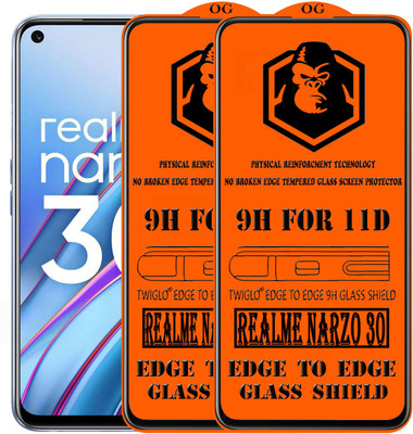 TWIGLO Edge To Edge Tempered Glass for REALME NARZO 30(Pack of 2)