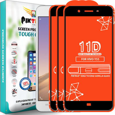 PikTrue Edge To Edge Tempered Glass for VIVO Y55(Pack of 3)