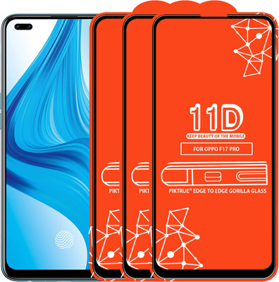 PikTrue Edge To Edge Tempered Glass for Oppo F17 Pro(Pack of 3)