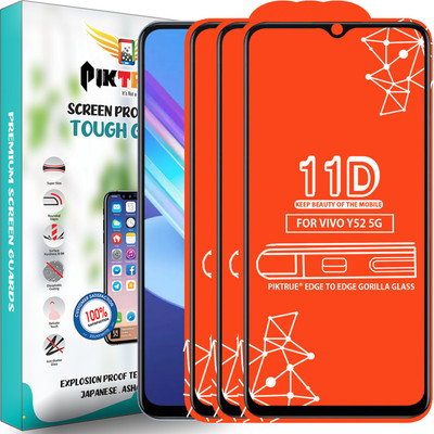 PikTrue Edge To Edge Tempered Glass for Vivo Y52 5G(Pack of 3)