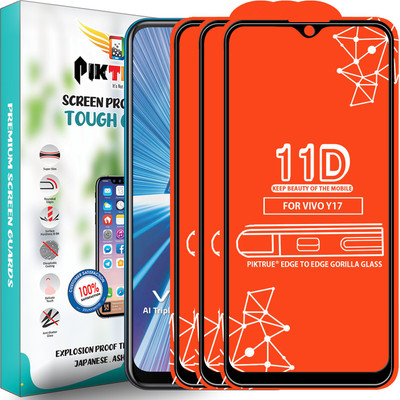 PikTrue Edge To Edge Tempered Glass for Vivo Y17(Pack of 3)