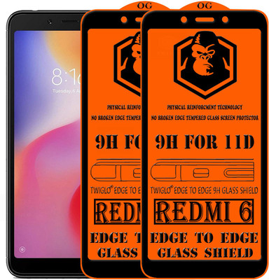 TWIGLO Edge To Edge Tempered Glass for Mi Redmi 6(Pack of 2)