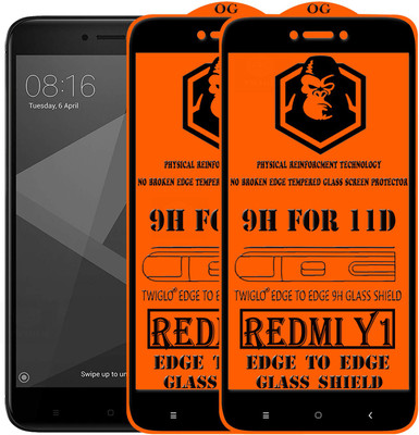 TWIGLO Edge To Edge Tempered Glass for Mi Redmi Y1(Pack of 2)