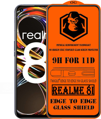 TWIGLO Edge To Edge Tempered Glass for REALME 8I(Pack of 1)