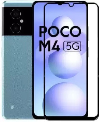 VISHRN Edge To Edge Tempered Glass for POCO M4 5G, POCO M4(Pack of 1)