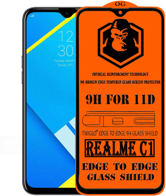 TWIGLO Edge To Edge Tempered Glass for Realme C1(Pack of 1)