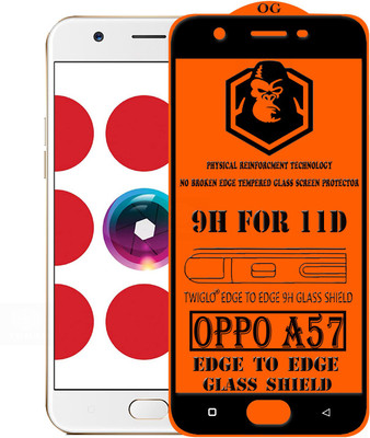 TWIGLO Edge To Edge Tempered Glass for Oppo A57(Pack of 1)