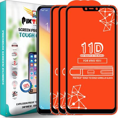 PikTrue Edge To Edge Tempered Glass for Vivo Y81I(Pack of 3)