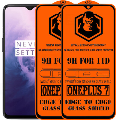 TWIGLO Edge To Edge Tempered Glass for ONEPLUS 7(Pack of 2)