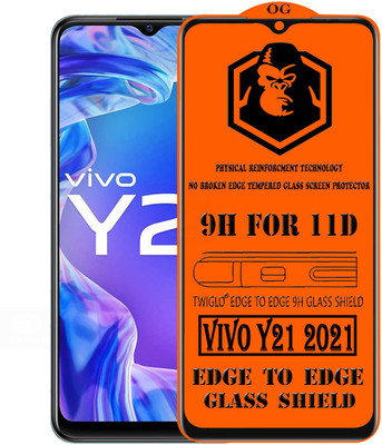 TWIGLO Edge To Edge Tempered Glass for VIVO Y21 2021(Pack of 1)