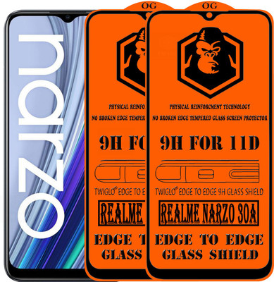 TWIGLO Edge To Edge Tempered Glass for REALME NARZO 30A(Pack of 2)