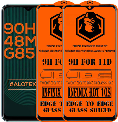 TWIGLO Edge To Edge Tempered Glass for INFINIX HOT 10S(Pack of 2)