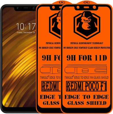 TWIGLO Edge To Edge Tempered Glass for POCO F1(Pack of 2)
