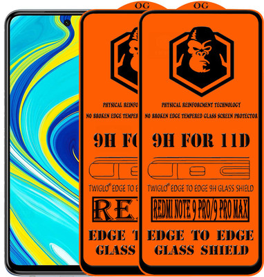 TWIGLO Edge To Edge Tempered Glass for REDMI NOTE 9 PRO MAX(Pack of 2)
