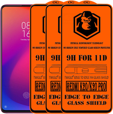 TWIGLO Edge To Edge Tempered Glass for Mi K20 Pro(Pack of 3)