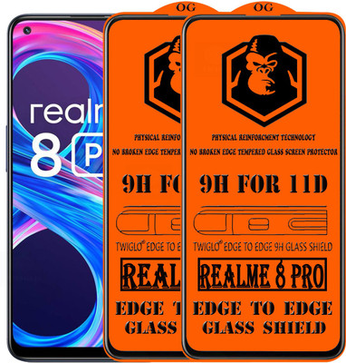 TWIGLO Edge To Edge Tempered Glass for REALME 8 PRO(Pack of 2)