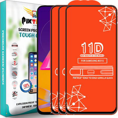 PikTrue Edge To Edge Tempered Glass for Samsung Galaxy M31S(Pack of 3)