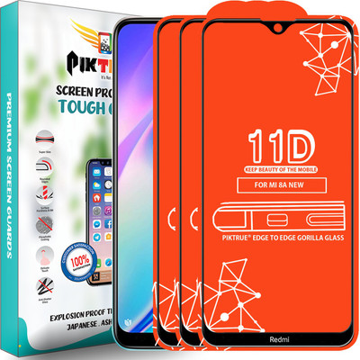 PikTrue Edge To Edge Tempered Glass for Redmi 8A Dual(Pack of 3)